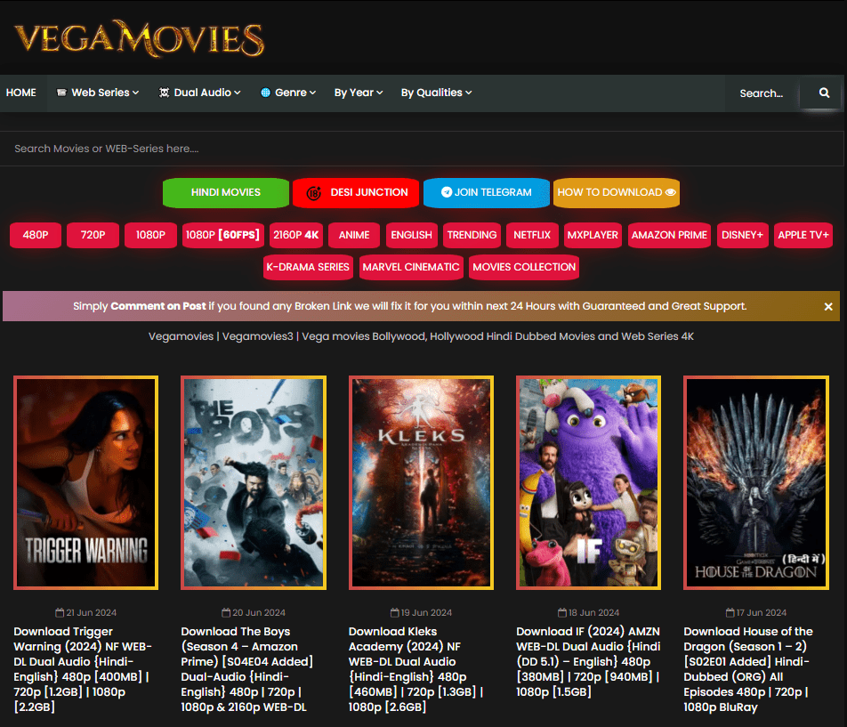 Vegamovies 2024: Download Latest HD Tamil, Telugu & Bollywood Movies For Free